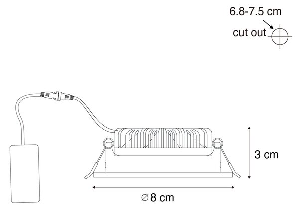 Set de 6 Spoturi încastrate moderne Albe 8,2 cm Inclusiv LED IP54 Ultra Subțiri - Pupil