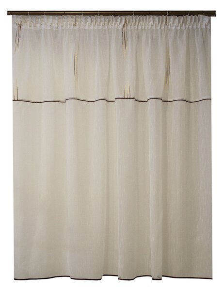 Perdea Velaria sable ivoire cu linii maro, 220x150 cm