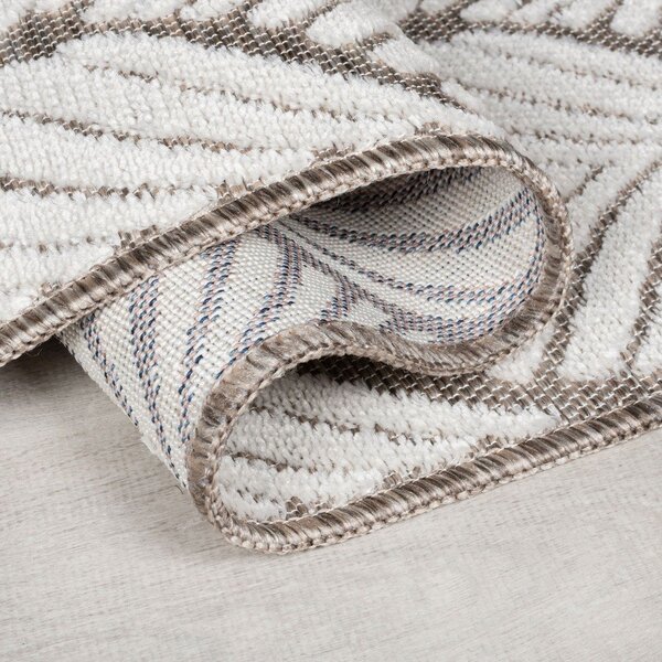 Covor pentru exterior și interior fildeș 80x150 cm Elm Leaf – Flair Rugs