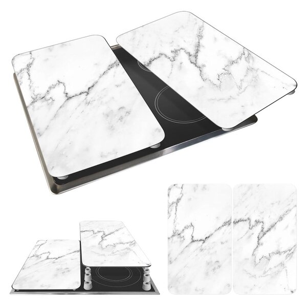 Set 2 protecții din sticlă pentru aragaz Wenko Marble, 52 x 30 cm