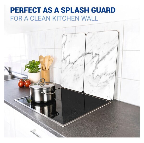 Set 2 protecții din sticlă pentru aragaz Wenko Marble, 52 x 30 cm