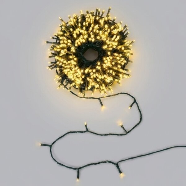 Aigostar - Ghirlandă solară de Crăciun cu 200 LED, 8 moduri, 22 m, IP65, alb cald, 800 mAh