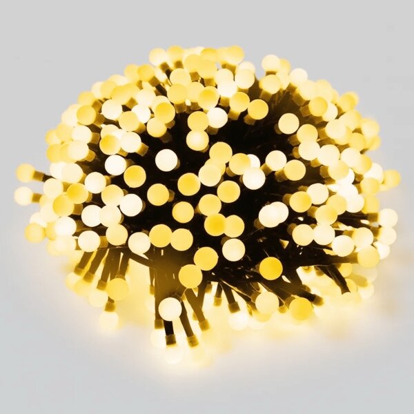 Aigostar - Ghirlandă luminoasă LED de exterior pentru Crăciun, 50 LED, 8 funcții, 8 m, IP44, alb cald