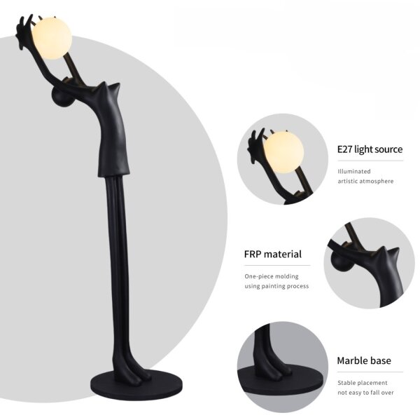 Immax 08812XL - Lampă de podea SILUETTE 1xE27/25W/230V 210 cm Human Girl