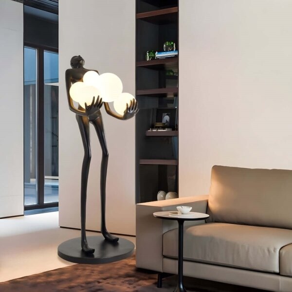Immax 08808XL - Lampă de podea SILUETTE 6xE27/25W/230V 180 cm Human Ball