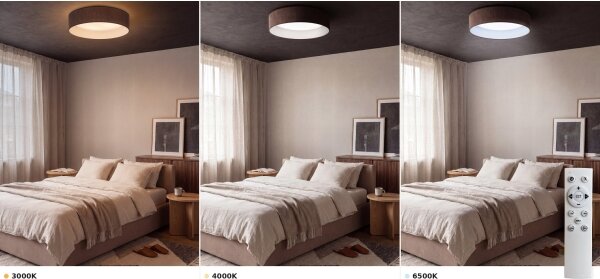 Brilagi - Lampă LED dimabilă VELVET SM. VARI 24W/230V 3000-6500K diam. 45 cm maro + telecomandă