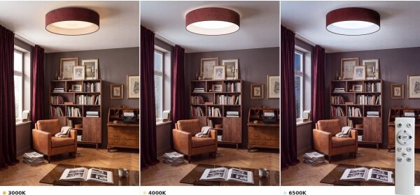 Brilagi - LED dimabil VELVET SM. VARI 24W/230V 3000-6500K diam. 45 cm vișiniu + telecomandă