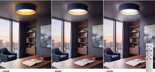 Brilagi-LED lampă dimabilă VELVET SM VARI, 36W/230V, 3000-6500K, diam. 55 cm, albastru/auriu +telecomandă