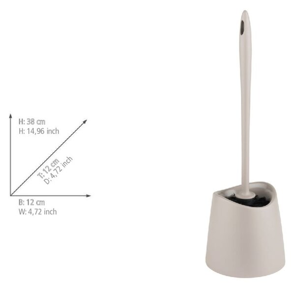 Perie de WC taupe din plastic Portes – Allstar