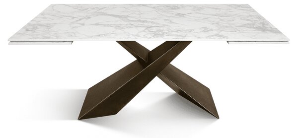 MIRABELLE-MASA BLAT DREPTUNGHIULAR CERAMICA ALB -PICIOR METALIC BRONZ