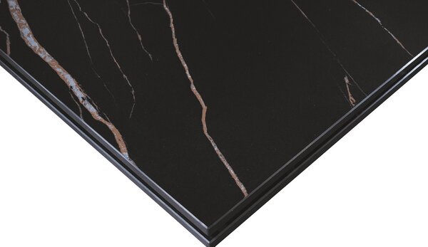 MIRABELLE -MASA BLAT DREPTUNGHIULAR NEGRU CU AURIU MAT EXTENSIBILA-PICIOR METALIC BRONZ 180 cm/ 90 cm
