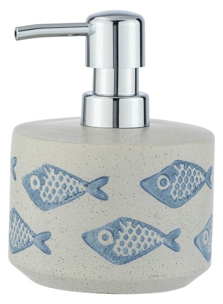 Dozator ceramică pentru săpun Wenko Aquamarin, 475 ml, alb - albastru