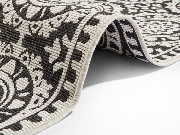 Covor adecvat pentru exterior NORTHRUGS Jardin, 80 x 250 cm, negru-crem