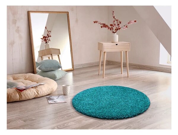 Covor rotund Universal Aqua Liso, ø 100 cm, albastru