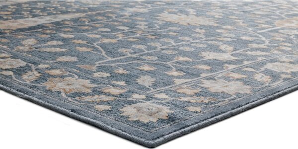 Covor din viscoză Universal Vintage Flowers, 120 x 170 cm, albastru