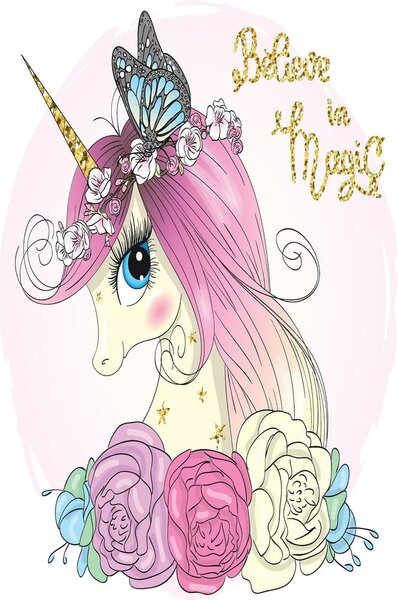 Covor antiderapant pentru copii Conceptum Hypnose Unicorn, 180 x 280 cm