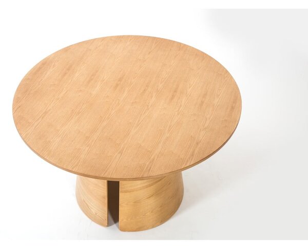 Masă de dining în culoare naturală rotundă cu aspect de lemn de stejar ø 137 cm Cep – Teulat
