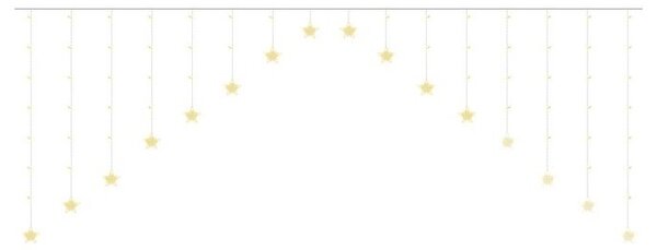 Instalatie pentru Craciun cu 136 LED-uri, perdea stele, 8 moduri iluminare, 5.6 m, IP44, 3.6W