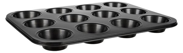 Set tava copt si 12 forme pentru briose, tava teflon, forme silicon, strat antiaderent