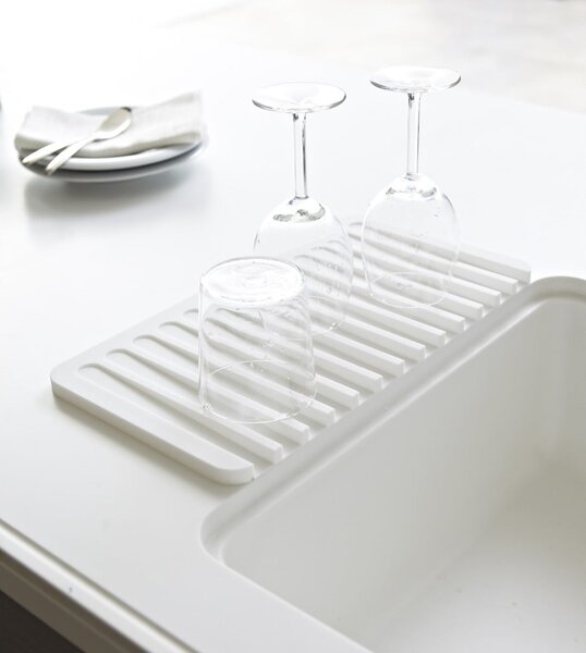 Tavă de picurare din silicon Yamazaki Flow, alb