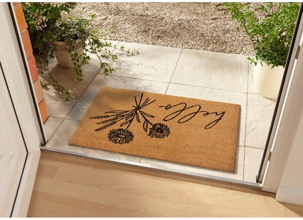 Covoraș de intrare din fibre de cocos 75x45 cm Hello & Flowers - Hanse Home