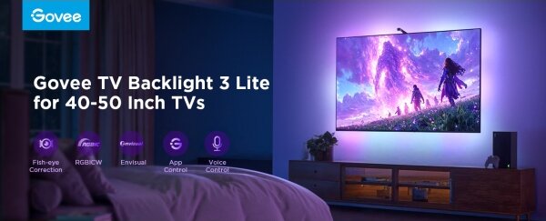 Govee - TV Backlight 3 Lite TV 40-50" SMART LED retroiluminare RGBICW Wi-Fi IP67 + telecomandă