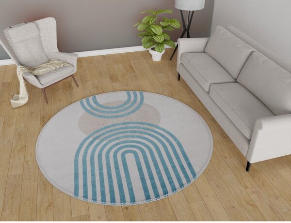 Covor rotund albastru/gri ø 80 cm - Vitaus