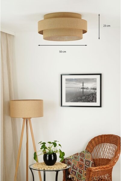 Plafonieră LED Brilagi SPACE YUTE LED/12W/230V d. 50 cm bej