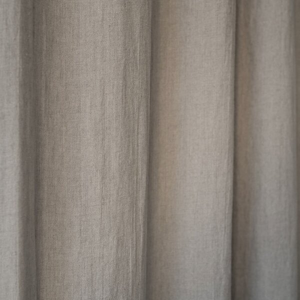 Draperie subțire cu bucle de prindere Linen Tales Daytime, 250 x 130 cm, bej