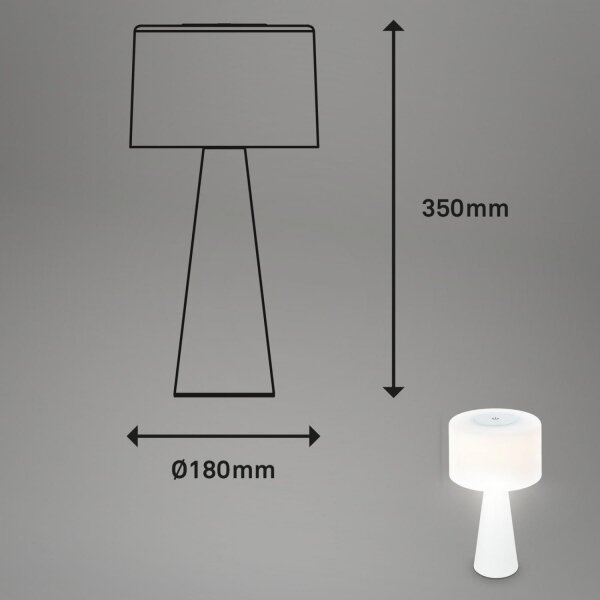 Lampă LED tactilă reîncărcabilă dimabilă de masă Briloner 7420016 LED/4W/5V IP44 3000K alb