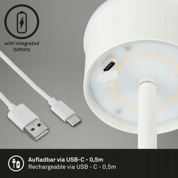 Lampadar LED tactil dimabil Briloner 1438016 LED/3,5W/5V 3000K 130 cm alb
