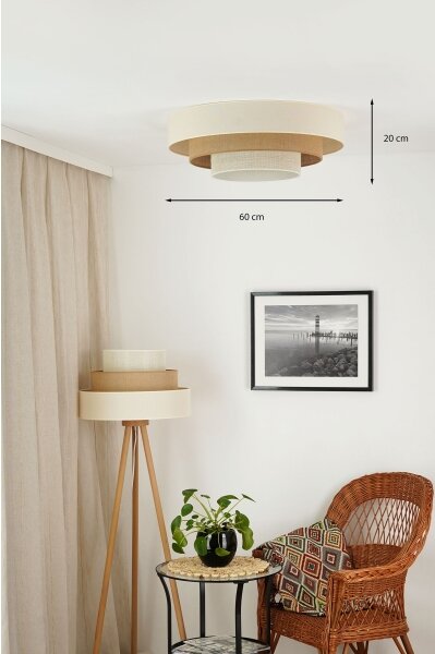 Brilagi-LED Plafonieră DENVER LUNETA LED/12W/230V pr. 60 cm bej/crem
