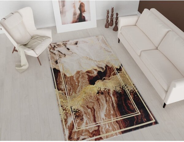 Covor maro/crem lavabil 50x80 cm – Vitaus