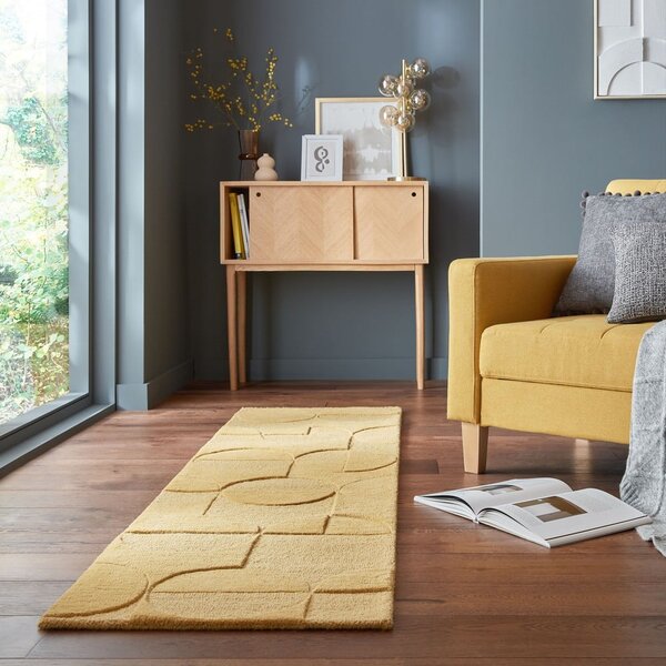 Covor galben ocru tip traversă din lână 60x230 cm Gigi – Flair Rugs