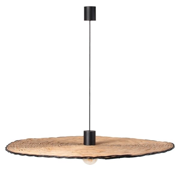 Lustră pe cablu COSTAS 1xE27/15W/230V d. 100 cm neagră/ratan FARO 68590-70