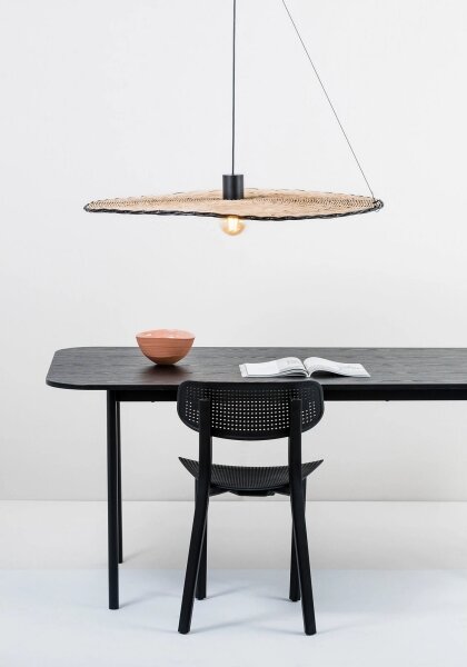 Lustră pe cablu COSTAS 1xE27/15W/230V d. 100 cm neagră/ratan FARO 68590-70