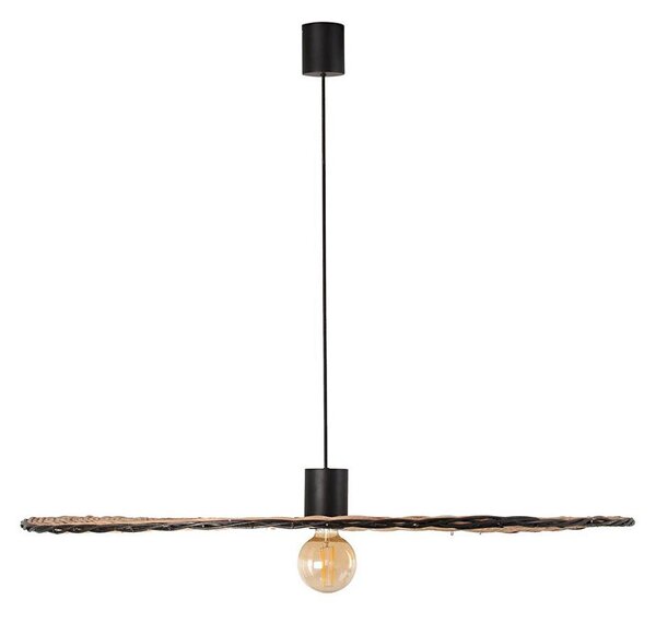 Lustră pe cablu COSTAS 1xE27/15W/230V d. 100 cm neagră/ratan FARO 68590-70