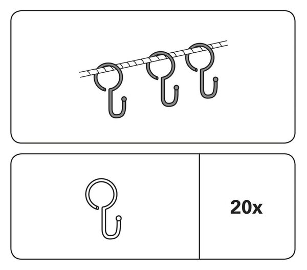 Cârlige de perdele metalice 20 buc - Gardinia