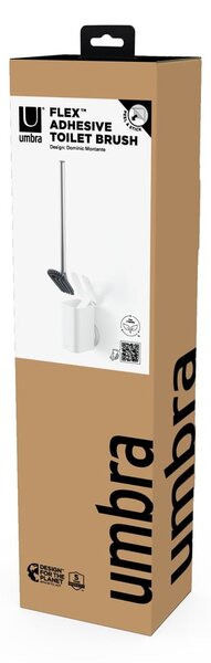 Perie de WC albă autoadezivă din plastic reciclat Flex Adhesive – Umbra