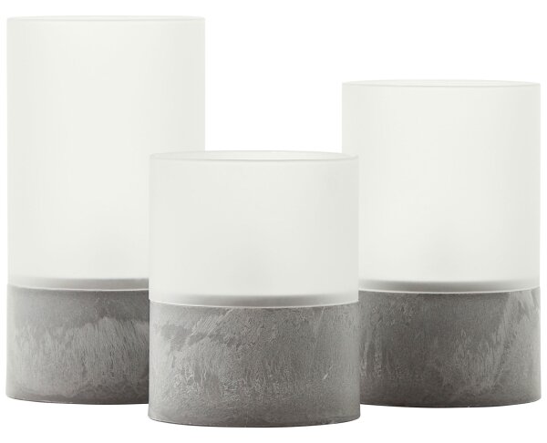 Brilliant - Set de 3 lumânări LED BOUGIE LED/2xAA IP44 gri/alb