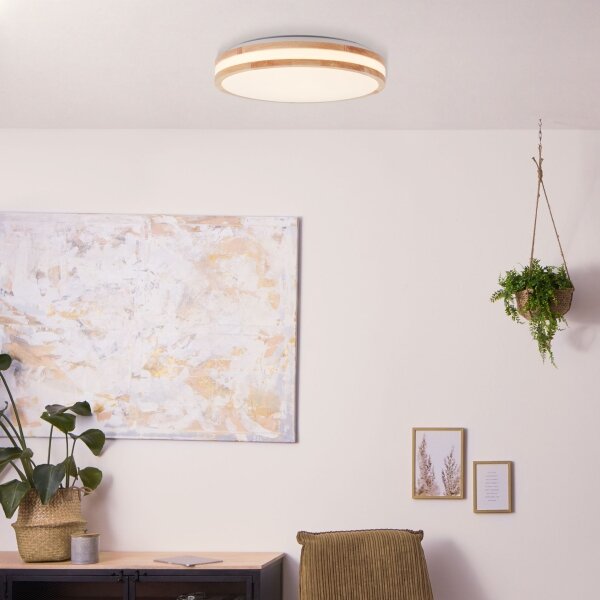 Brilliant - Plafonieră LED LASKOS LED/22W/230V, diam. 38 cm, lemn de hevea