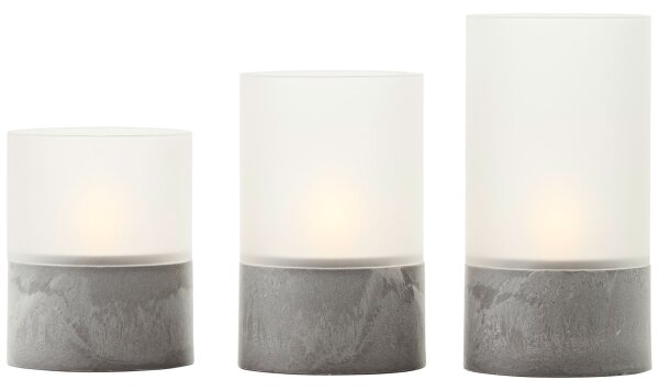 Brilliant - Set de 3 lumânări LED BOUGIE LED/2xAA IP44 gri/alb