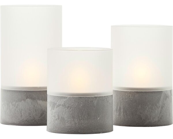Brilliant - Set de 3 lumânări LED BOUGIE LED/2xAA IP44 gri/alb
