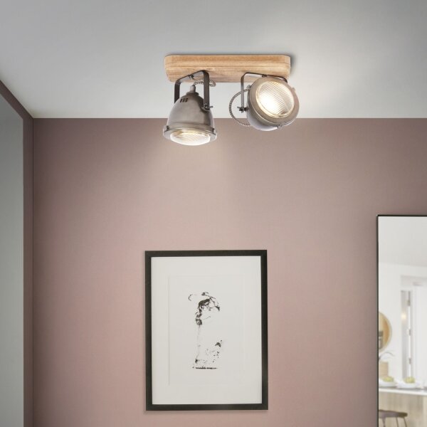 Brilliant - Aplica spot CARMEN WOOD 2xGU10/5W/230V eucalipt