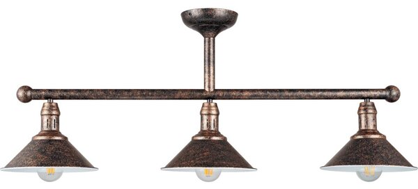 Brilagi - Lustră pe tijă FORGE 3xE27/60W/230V patină/auriu/negru