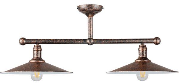 Brilagi - Lustră cu tijă FORGE 2xE27/60W/230V patină/auriu/negru