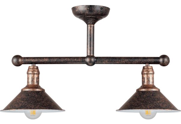 Brilagi - Lustră pe tijă FORGE 2xE27/60W/230V patină/auriu/negru