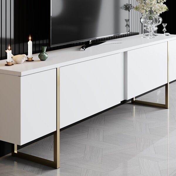 Set mobilier living Luna 2 (alb + auriu). 1072979
