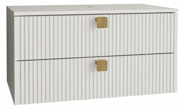 Cabinet atârnat pentru baie Panium, Alb, MDF, PAL laminat, 42x80x46cm, 24 kg