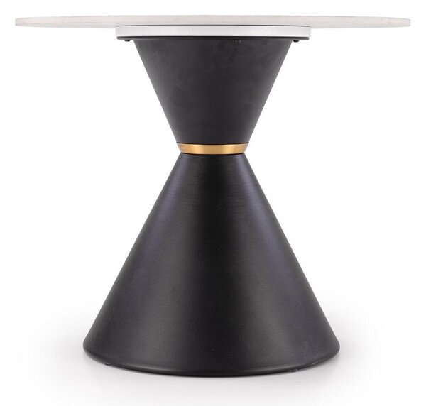 Măsuță de cafea Houston 1810, Marmură albă, Negru, Metal, 51cm, 11.7 kg
